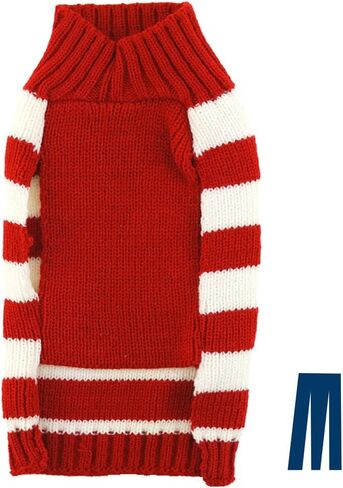 Mikayoo pet Sweater for Small Dog/cat,Ugly Sweater,Color Horizontal Stripes,Christmas Holiday Xmas, Elk Series, Reindeer Series,with Lights and Snowball(M) in Saudi Arabia