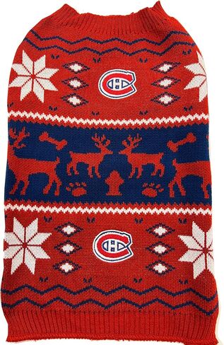 Pets First NHL Toronto Maple Leafs Christmas Dog Sweater, Size Medium, Holiday Costume for Dogs, Warm and Sporty PET X-MAS Sweater in Saudi Arabia