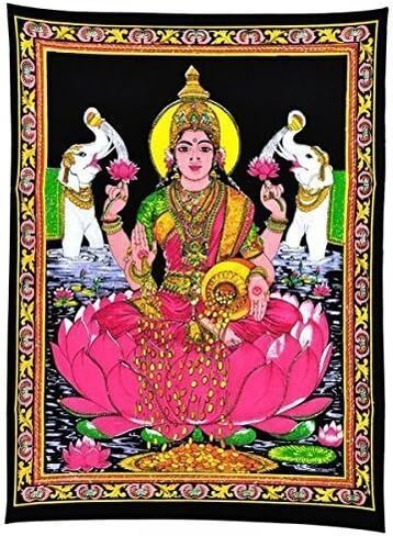 Rastogi Handicrafts قطن معلق على الحائط هندي مقاس 40 بوصة × 30 بوصة مقاس الملصق (SITTING GANESH-G) in Kuwait
