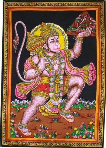 Rastogi Handicrafts قطن معلق على الحائط هندي مقاس 40 بوصة × 30 بوصة مقاس الملصق (SITTING GANESH-G) in Kuwait