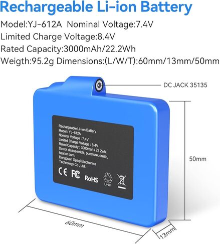 Rechargeable 7.4V 3000MAH Batteries for Heated Gloves Socks (2pcs Included) in Kuwait