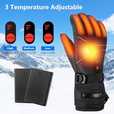 Heated Gloves for Men Women, Rechargeable Hand Warmer Waterproof Motorcycle Heating Gloves, Electric Touchscreen Warm Gloves Windproof Winter Mittens for Outdoor Sports Fishing Hiking Cycling Skiing in Kuwait