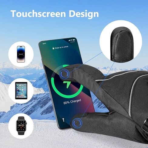 Heated Gloves for Men Women, Rechargeable Hand Warmer Waterproof Motorcycle Heating Gloves, Electric Touchscreen Warm Gloves Windproof Winter Mittens for Outdoor Sports Fishing Hiking Cycling Skiing in Kuwait