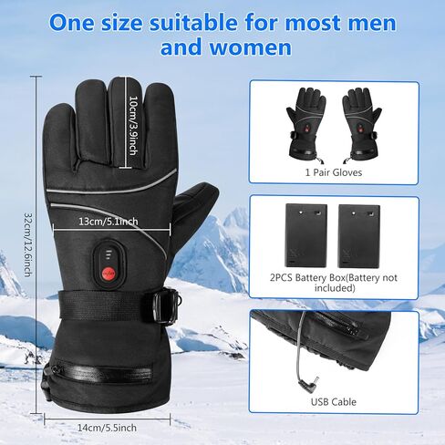 Heated Gloves for Men Women, Rechargeable Hand Warmer Waterproof Motorcycle Heating Gloves, Electric Touchscreen Warm Gloves Windproof Winter Mittens for Outdoor Sports Fishing Hiking Cycling Skiing in Kuwait