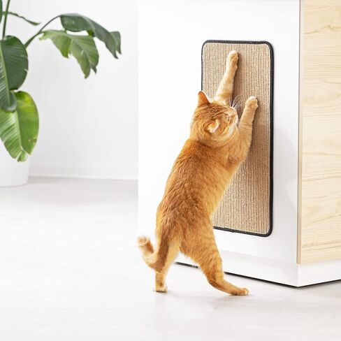 Navaris Sisal Cat Scratcher Mat - 12.6x23.6 Cat Scratch Pad for Wall - Cat Scratching Protector for Indoor Cats Adult Cats - Mount on Corner or Walls in Saudi Arabia