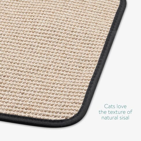 Navaris Sisal Cat Scratcher Mat - 12.6x23.6 Cat Scratch Pad for Wall - Cat Scratching Protector for Indoor Cats Adult Cats - Mount on Corner or Walls in Saudi Arabia