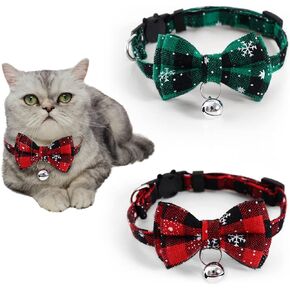 Cat Collar Breakaway with Cute Bow Tie Bell - 2 Pack Kitten Collar in Kuwait