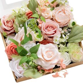 Ling's Moment Garden Dusty Rose Artificial Wedding Flowers Combo for Wedding Bouquets Centerpieces Flower Arrangements Bridal Shower Decorations in Kuwait