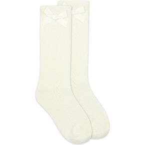 جوارب طويلة للركبة من Jefferies Socks للبنات بفيونكة وفيونكة وصدرية واحدة