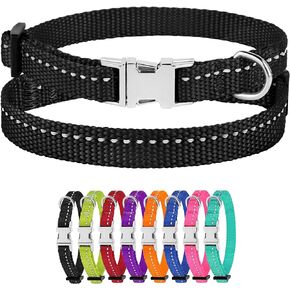 CollarDirect Reflective Dog Collar for a Small, Medium, Large Dog or Puppy with a Quick Release Buckle - Boy and Girl - Nylon Suitable for Swimming (18-26 Inch, Purple)