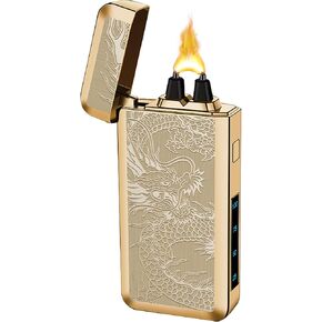 SKRFIRE Electric Lighter Windproof Arc Plasma Lighter USB Rechargeable with Multi-Mode Flashlight, Digital Battery Display, Perfect for Camping, BBQ Outdoor Survival（Pink Orange） in Saudi Arabia