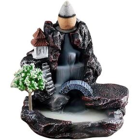 مبخرة بتدفق عكسي من الراتنج، حامل بخور من السيراميك، ديكور زين لخشب الصندل الداخلي لغرفة النوم بخاصية اطلاق الروائح العلاجية in Kuwait