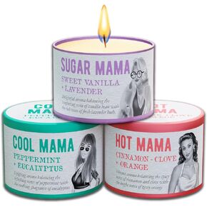 Scented Candles Mom Gift Set - Hot Mama, Sugar Mama, Cool Mama. Christmas Stocking Stuffers for Mom Mothers Day Gifts Funny Aromatherapy Candles Valentines Day Gifts for Her Birthday Gifts for Mother in Kuwait