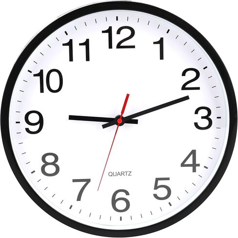 Wall Clock Modern 8 Inch Battery Operated Wall Clocks 8 Inch Non-Ticking Silent Quartz Modern Clock for Home Office School Black Wall Clock in Saudi Arabia