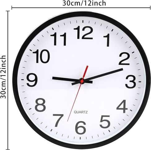 Wall Clock Modern 8 Inch Battery Operated Wall Clocks 8 Inch Non-Ticking Silent Quartz Modern Clock for Home Office School Black Wall Clock in Saudi Arabia