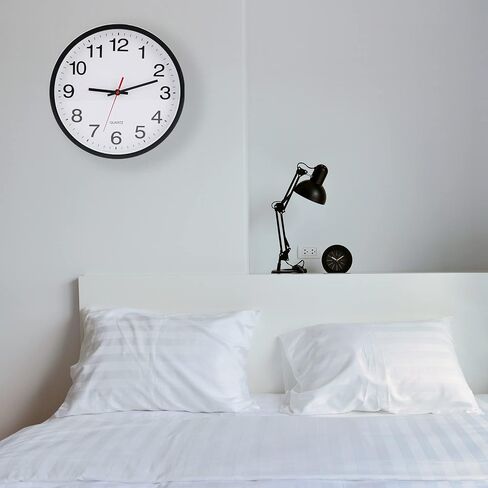 Wall Clock Modern 8 Inch Battery Operated Wall Clocks 8 Inch Non-Ticking Silent Quartz Modern Clock for Home Office School Black Wall Clock in Saudi Arabia