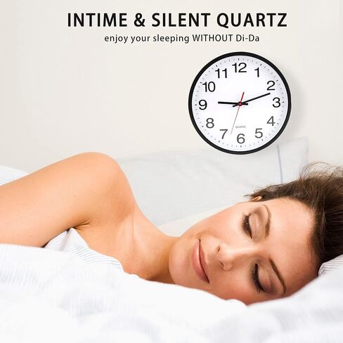 Wall Clock Modern 8 Inch Battery Operated Wall Clocks 8 Inch Non-Ticking Silent Quartz Modern Clock for Home Office School Black Wall Clock in Saudi Arabia