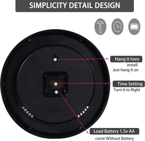Wall Clock Modern 8 Inch Battery Operated Wall Clocks 8 Inch Non-Ticking Silent Quartz Modern Clock for Home Office School Black Wall Clock in Saudi Arabia