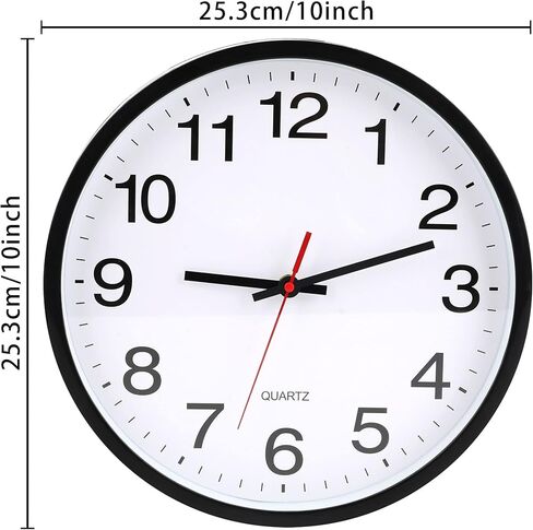 Wall Clock Modern 8 Inch Battery Operated Wall Clocks 8 Inch Non-Ticking Silent Quartz Modern Clock for Home Office School Black Wall Clock in Saudi Arabia