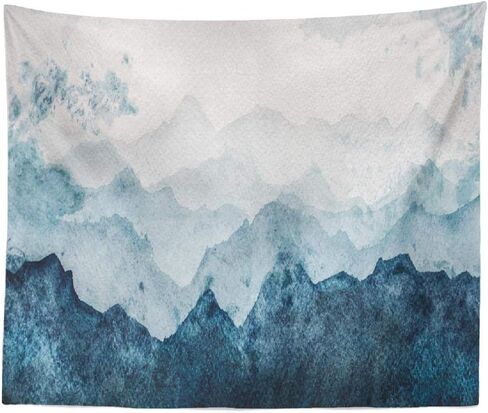 Summour نسيج الجبال الزرقاء صورة ظلية المائية سطح هدية التفاف سكرابوكينغ شنقا المفروشات 60 × 80 بوصة الجدار شنقا ديكور لغرفة النوم غرفة المعيشة النوم in Kuwait