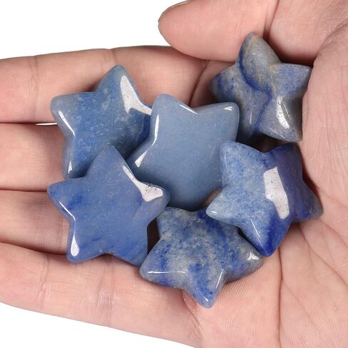 مجموعة Yatming مكونة من 6 قطع من حجر الأفينتورين الأخضر المصقول على شكل نجمة وأحجار جيب النخيل والكريستال المزخرف لسطح المكتب للتأمل وموازنة الريكي in Kuwait