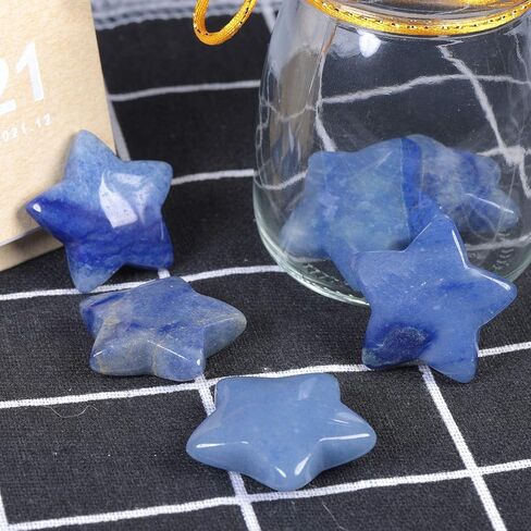 مجموعة Yatming مكونة من 6 قطع من حجر الأفينتورين الأخضر المصقول على شكل نجمة وأحجار جيب النخيل والكريستال المزخرف لسطح المكتب للتأمل وموازنة الريكي in Kuwait