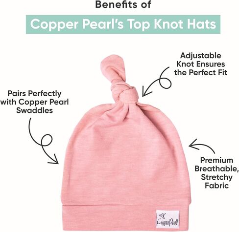 Copper Pearl Baby Beanie Hat Top Knot Stretchy Soft Ace in Saudi Arabia