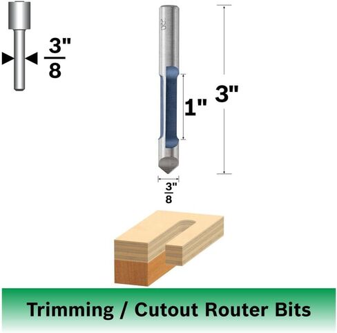 BOSCH 85245 3/8-Inch Carbide Tipped Straight Fluted Pilot Panel Bit with Drill-through Point-Single Flute in Saudi Arabia