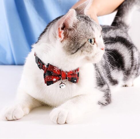 Cat Collar Breakaway with Cute Bow Tie Bell - 2 Pack Kitten Collar in Kuwait