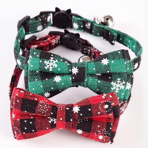 Cat Collar Breakaway with Cute Bow Tie Bell - 2 Pack Kitten Collar in Kuwait