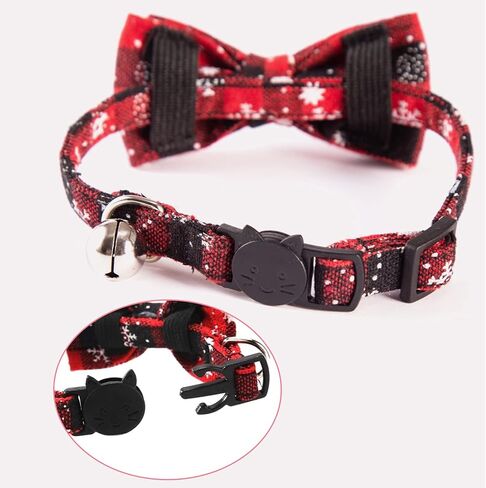 Cat Collar Breakaway with Cute Bow Tie Bell - 2 Pack Kitten Collar in Kuwait