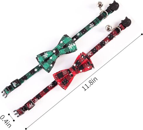 Cat Collar Breakaway with Cute Bow Tie Bell - 2 Pack Kitten Collar in Kuwait