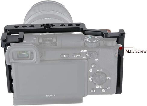 NICEYRIG Cage Kit with Wooden Grip for Sony Alpha A6100 A6400 Mirrorless Camera, with Double Locking Points - 342 in Saudi Arabia
