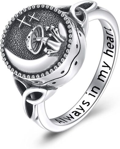 WINNICACA Cremation Rings for Ashes for Women Sterling Silver Mushroom Urn Rings Mushroom Cremation Jewelry for Ashes for Women Memory Jewelry Gifts in Saudi Arabia