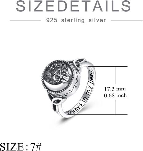 WINNICACA Cremation Rings for Ashes for Women Sterling Silver Mushroom Urn Rings Mushroom Cremation Jewelry for Ashes for Women Memory Jewelry Gifts in Saudi Arabia