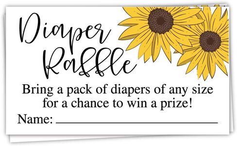 50 Sunflower Diaper Raffle Tickets - Baby Shower Game - Invitation Inserts in Saudi Arabia