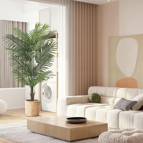 5FT Artificial Areca Palm Tree,Indoor Plant Tall Fake Tropical Paradise Palm Tree in Pot with Real Bark Design Faux Areca Palm Tree for Modern Home Office Floor Corner Decor Indoor (1, 5FT) in Saudi Arabia