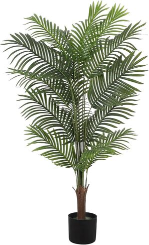 5FT Artificial Areca Palm Tree,Indoor Plant Tall Fake Tropical Paradise Palm Tree in Pot with Real Bark Design Faux Areca Palm Tree for Modern Home Office Floor Corner Decor Indoor (1, 5FT) in Saudi Arabia