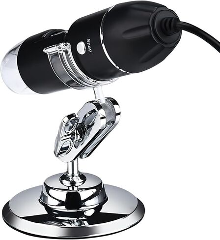 Wireless Digital Microscope - 1600X Magnification Handheld Microscopes Camera with Adjustable Stand USB+Micro+Type-C Compatible with iPhone Android iPad Windows Mac Computer in Saudi Arabia