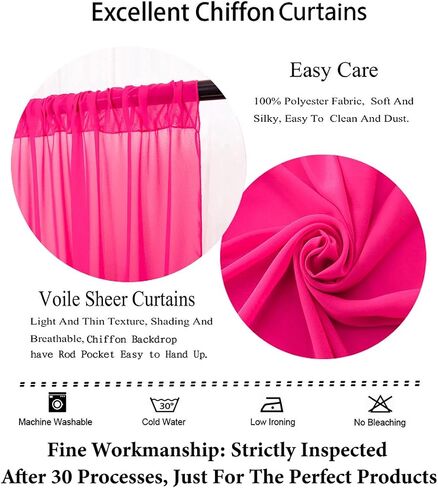DUOBAO Chiffon Backdrop Curtain-2 Panels 29x96-Inch Wedding Backdrop Drapes Lavender Sheer Curtain Panels Tulle Backdrop Chiffon Fabric Photography Backdrop for Party (29''x96''x2pcs, Lavender) in Saudi Arabia