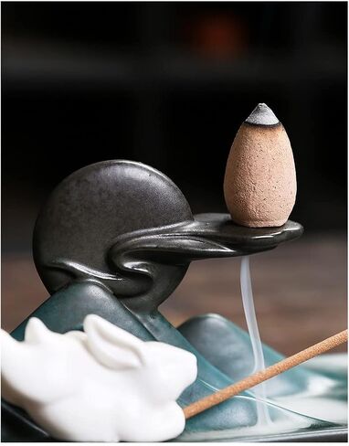 insence Holder; Incense Holder for Sticks for Sticks Backflow Incense Burner Ash Catcher for Yoga Meditation Aromatherapy Decorations Zen Decorations in Saudi Arabia