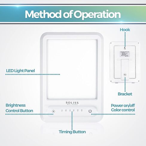 Light Therapy Lamp, 10000 Lux, UV Free, Therapy Light, 3 Color Temperature, Touch Lamp, 6 Timer Settings, 4 Brightness Levels, Dimmable, Portable, Multi-Use, Sun Lamp in Saudi Arabia