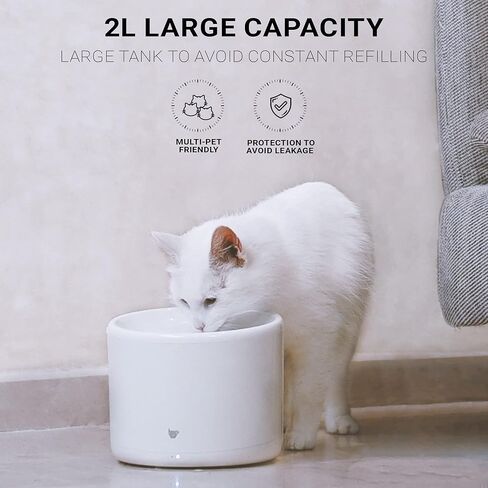 Instachew Purrflow Cat Water Fountain - Smart Pet Water Fountain for Cats Inside - Automatic Dog Water Fountain - Ultra Quiet Dog Water Dispenser with Replacement Filters - Suitable for Multiple Pets in Kuwait