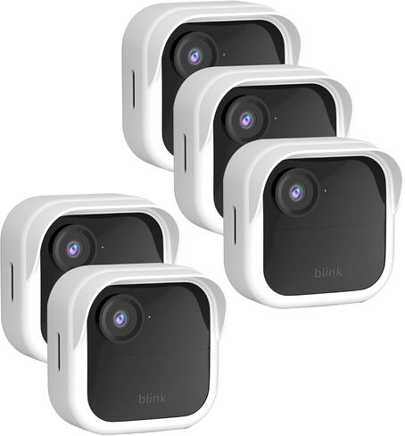 Silicone Case Cover for All-New Blink Outdoor 4 (4th Gen) - Weatherproof Protective Skin Cover with Hat Brim for All-New Blink Outdoor 4 Smart Security Camera (White, 1 Pack) in Saudi Arabia