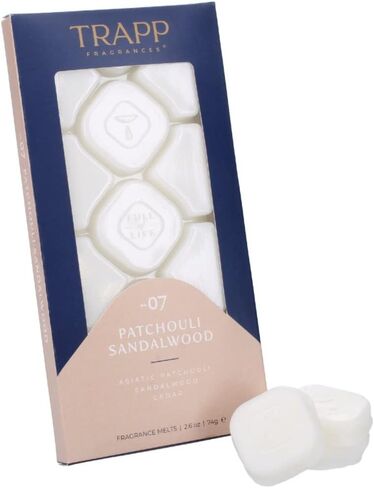تذوب الشمع المعطر للمنزل من تراب، مجموعة متنوعة من روائح الأخشاب المهدئة، 2.6 أونصة، مجموعة من قطعتين تتضمن رقم 7 خشب الصندل الباتشولي ورقم 77 بالو سانتو in Kuwait