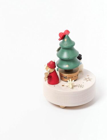 WOODERFUL LIFE Wooden Mini-Rack Turn Music Box | Mini Rack - Xmas Tree | 1036110 | Hand Carved Elaborate Design from Sustainable Forest | Plays - The Twelve Days of Christmas in Saudi Arabia
