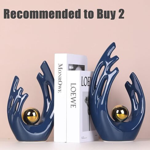 XMGZQ ديكور أزرق داكن، ديكور أزرق، لهجة ديكور منزلي أزرق، ديكور حديث في منتصف القرن، ديكور أزرق وذهبي، ديكورات طاولة لغرفة الطعام، تمثال سيراميك فن تجريدي ونحت للطاولة المركزية in Kuwait