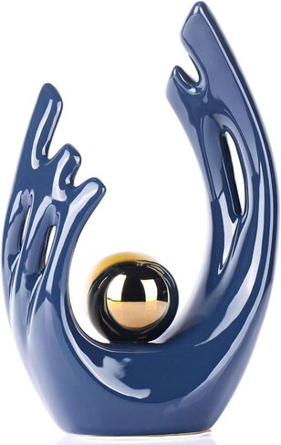 XMGZQ Abstract Ceramic Statues and Sculptures, Black and Gold Art Ceramic Statues, Modern Home Decor for Living Room, Dining Table, Coffee Table, Shelf, Entrance, Home Desktop Sculpture Home Decor in Kuwait