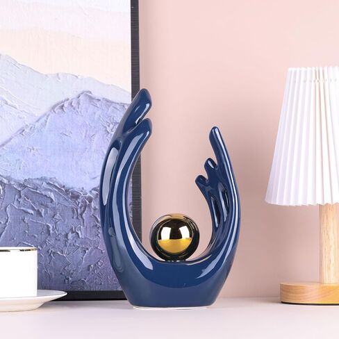 XMGZQ Abstract Ceramic Statues and Sculptures, Black and Gold Art Ceramic Statues, Modern Home Decor for Living Room, Dining Table, Coffee Table, Shelf, Entrance, Home Desktop Sculpture Home Decor in Kuwait