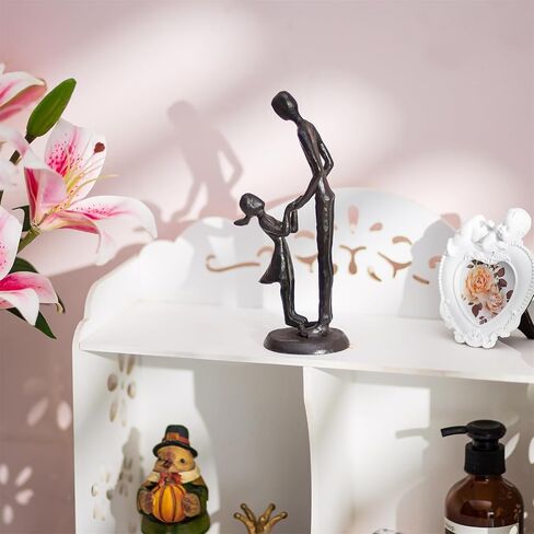 Sziqiqi Dad Birthday Gifts for Father - Dad Daughter Son Iron Statue Father Childs Love Sculpture Decoration for Fathers Day Wedding Christmas Figurine Memorial Gifts for New Dad Stepdad Son Husband in Saudi Arabia
